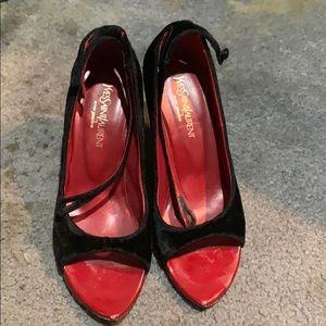 YSL velvet shoes